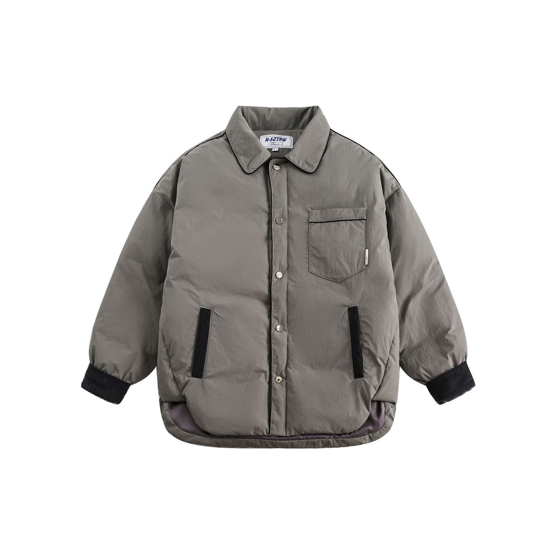 Unisex Kurz geschnittene gesteppte Blousonjacke mit Hemdkragen und Cordbündchen Shop Nory
