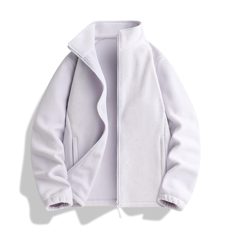 Unisex Fleecejacke mit Stehkragen, durchgehendem Reißverschluss und elastischen Bündchen Shop Nory