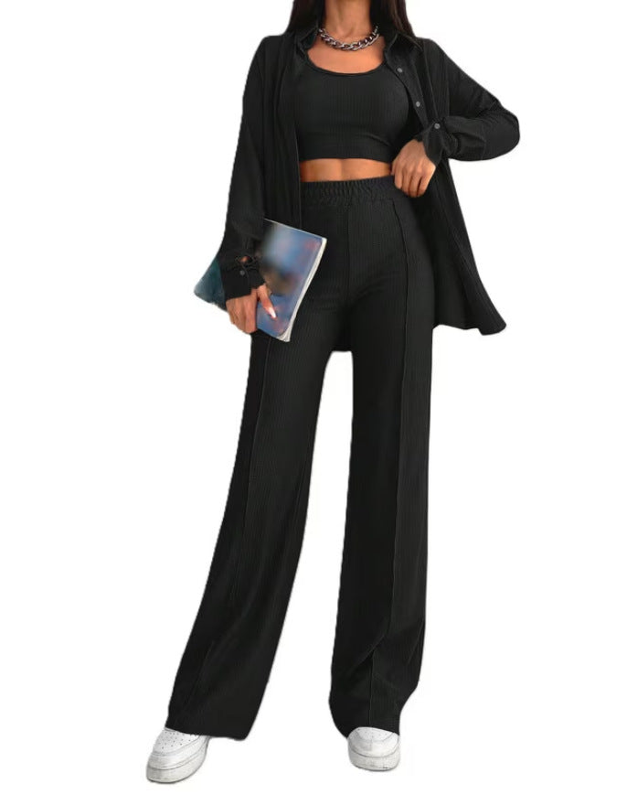 Damen Lässiges Zweiteiliges Set mit weitem Schnitt Shop Nory