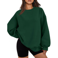Dunkelgrün Rundhals‑Sweatshirt