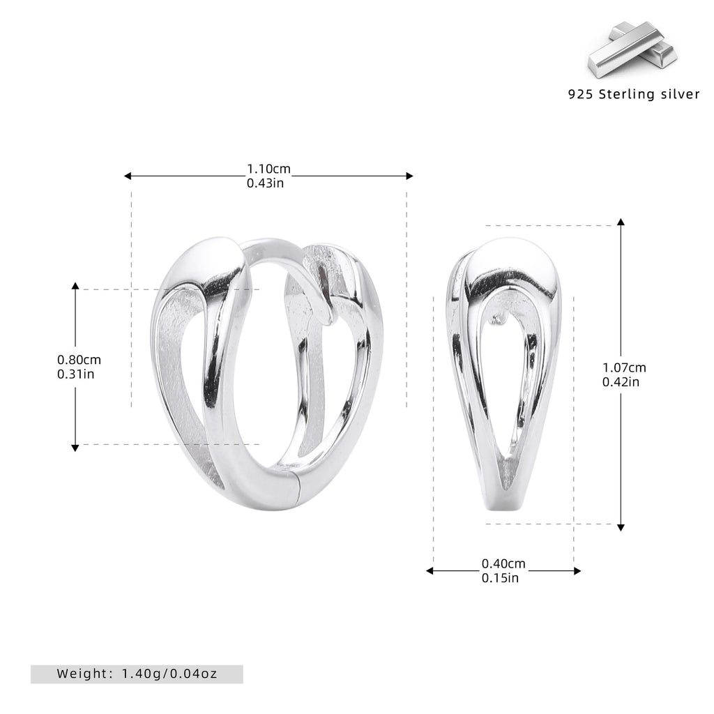 Damen Ohrhänger mit modernem geschwungenem Design aus 925 Sterling Silber Shop Nory