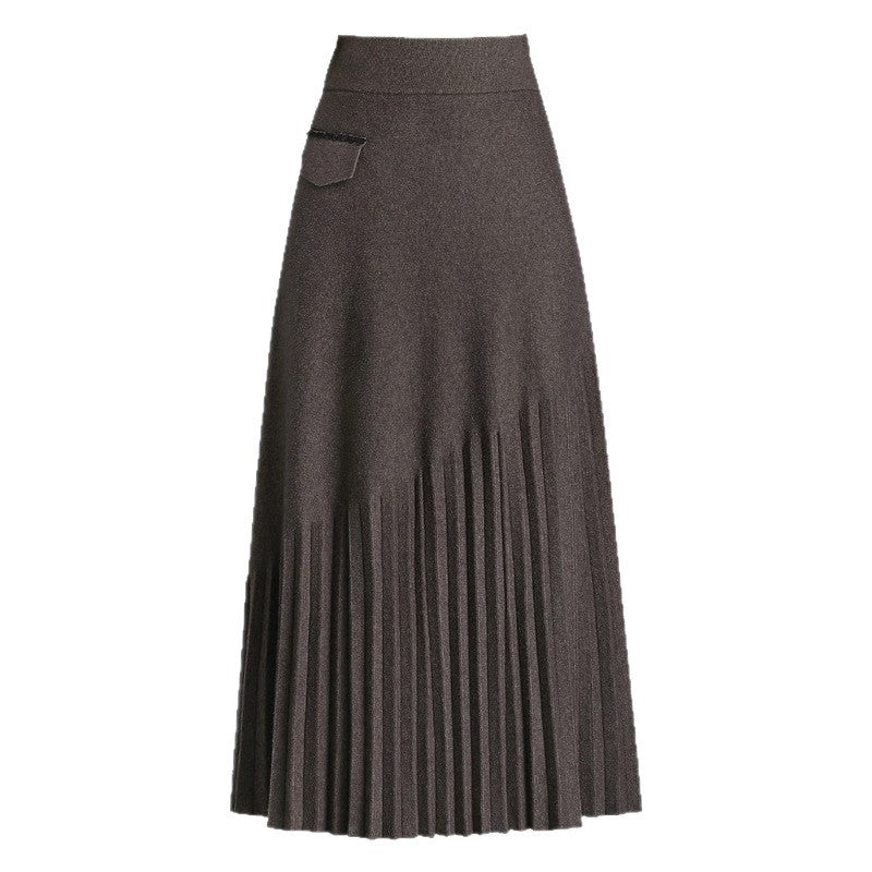 Damen Eleganter Plissierter Maxirock Shop Nory