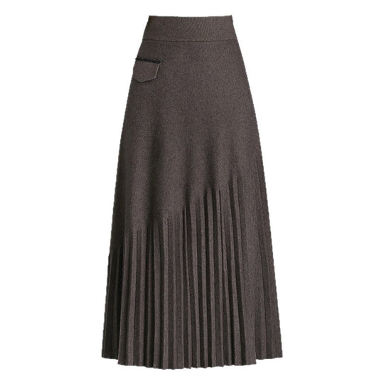 Damen Eleganter Plissierter Maxirock Shop Nory