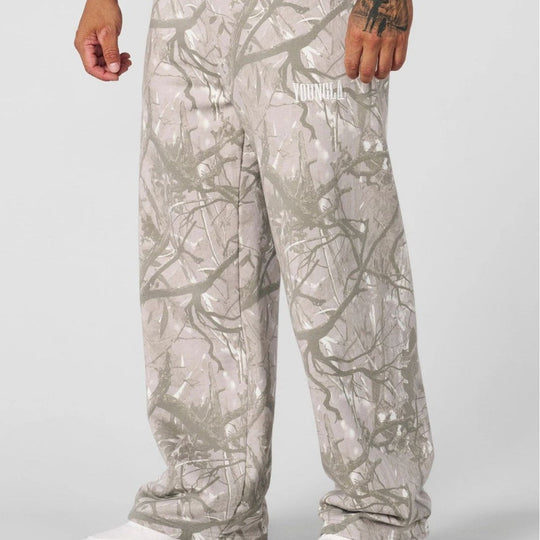 Herren nan weite Camouflage-Jogginghose mit elastischem Komfortbund und Oberschenkel-Logo