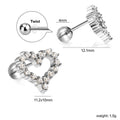 Damen Ohrstecker mit herzförmigem Design und funkelnden Kristallen Shop Nory
