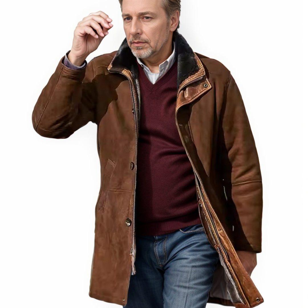 Herren Mantel im Fieldcoat‑Style mit Teddykragen und Zweiwege-Reißverschluss Shop Nory