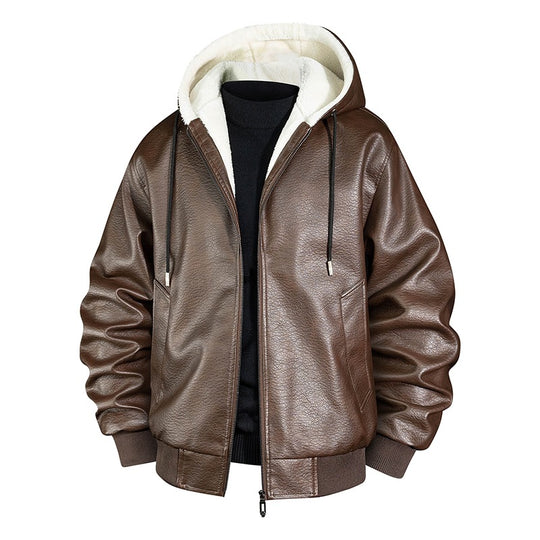 Herren Coole Kunstlederjacke mit kuscheliger Innenausstattung Shop Nory