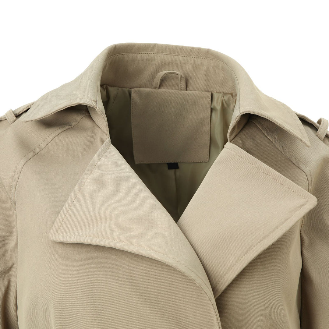 Damen Taillierter Trenchcoat mit Bindegürtel, Schulterriegeln und Metallring-Details Shop Nory