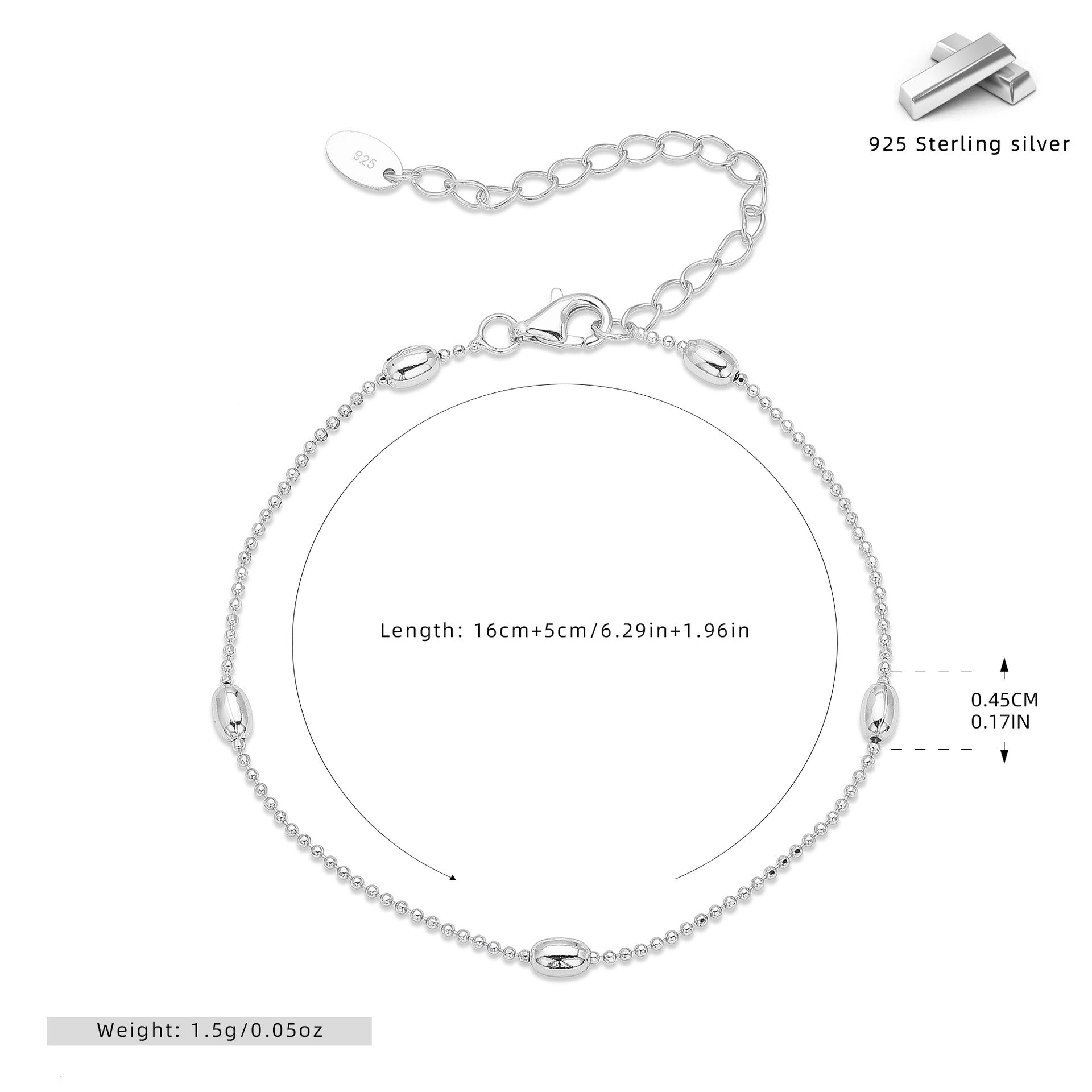 Damen Armband aus 925 Sterling Silber mit eleganten goldfarbenen Akzenten Shop Nory