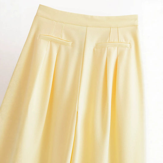 Damen Weite Culotte-Hose mit hoher Taille, Bundfalten und Eingrifftaschen Shop Nory