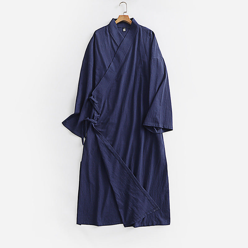 Damen Langes Wickelkleid im Kimono-Stil mit weitem Ärmel und seitlichen Bindebändern Shop Nory