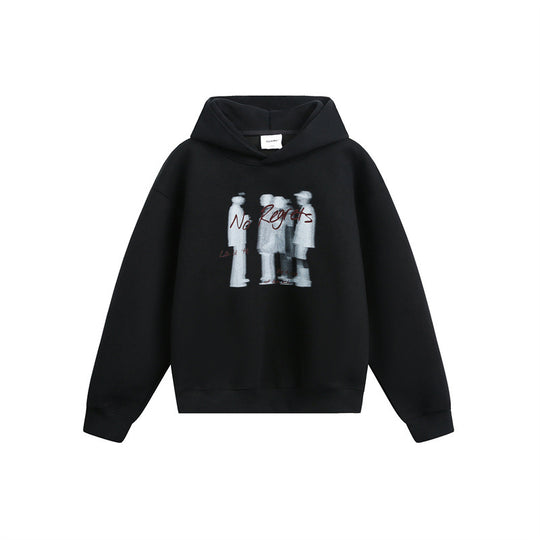 Unisex Kapuzenpullover im Oversize-Schnitt mit verschwommenem Figur-Grafikprint Shop Nory