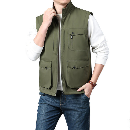Herren Leichte Thermo-Fleeceweste mit Stehkragen, Frontreißverschluss und Seitentaschen Shop Nory
