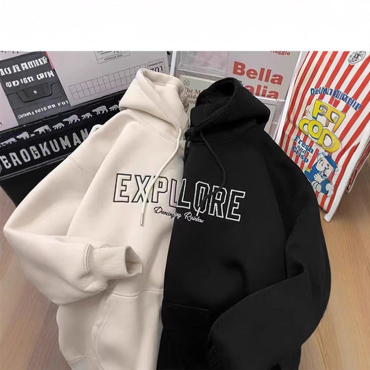 Unisex Oversized Kapuzenpullover mit Schriftzug Shop Nory