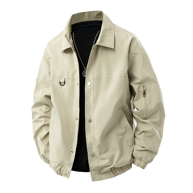 Herren Leichte Utility-Coachjacke mit Druckknopfverschluss, Ärmel-Reißverschluss & elastischem Saum Shop Nory