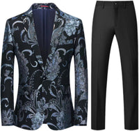 Blau (Oberteil) + Schwarz (Hose)