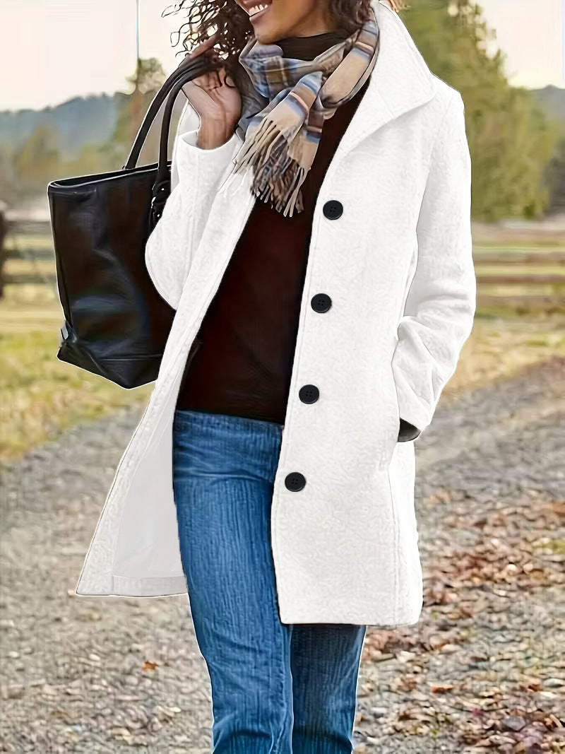 Damen nan taillierter Wollmix-Mantel mit großer Knopfleiste und Eingrifftaschen Shop Nory