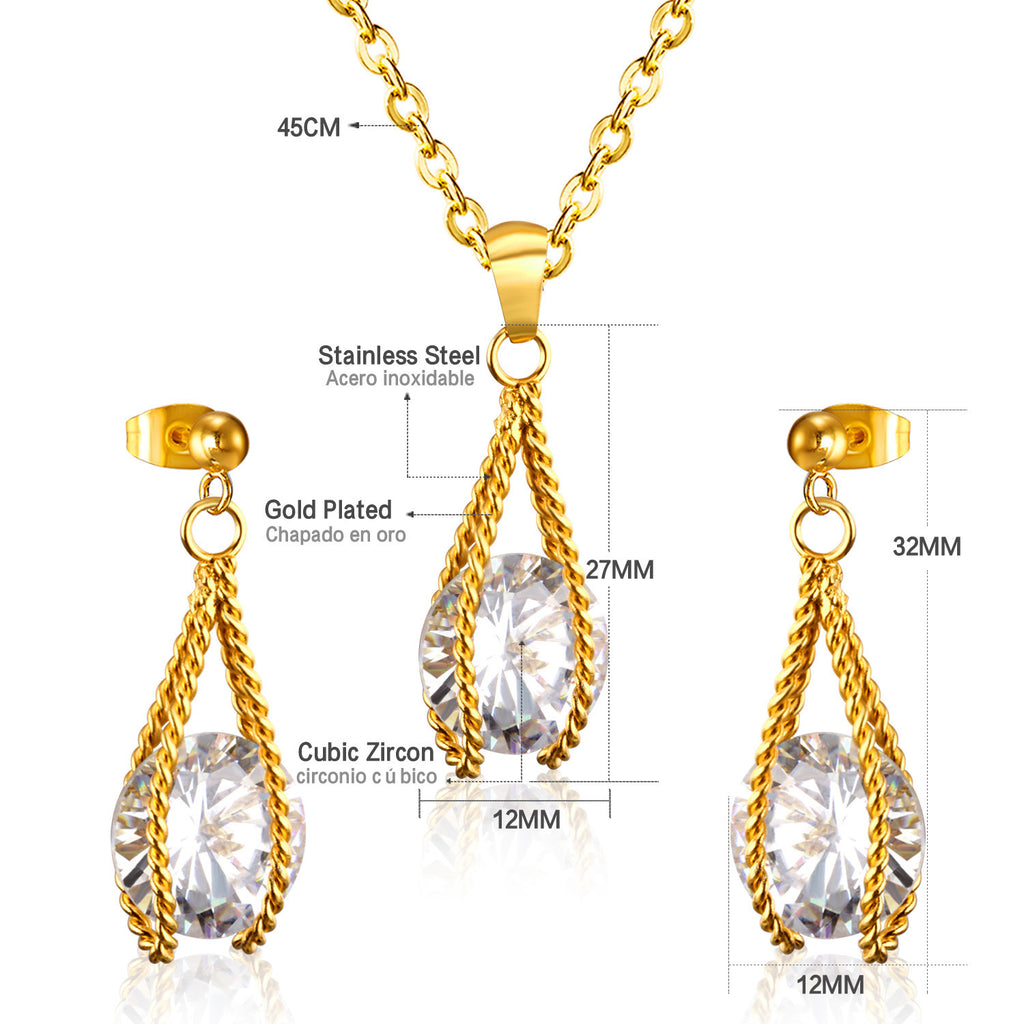 Damen Schmuckset mit funkelnden Zirkonia und luxuriösem Anhänger Shop Nory
