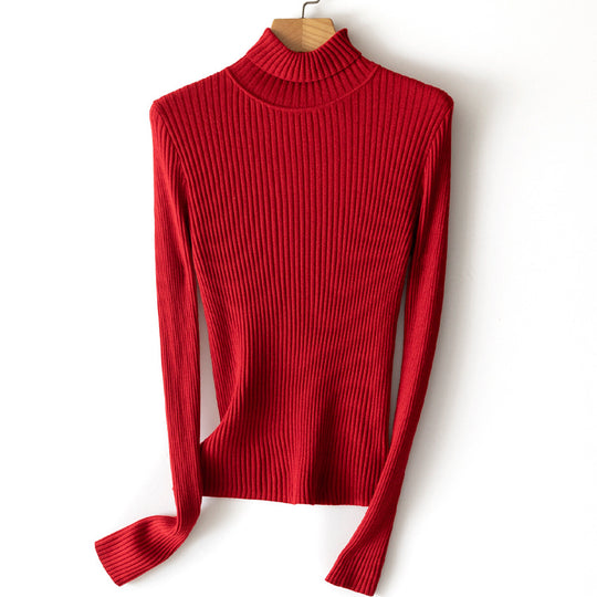 Damen Figurnaher Feiner Rippstrick-Rollkragenpullover mit Stretch-Finish Shop Nory