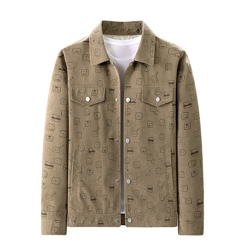 Herren Lässige Cordjacke mit einzigartigem Muster Shop Nory