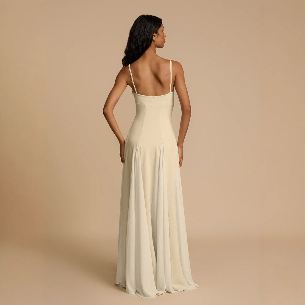 Damen Elegantes Abendkleid mit asymmetrischem Saum und feinen Rüschen
