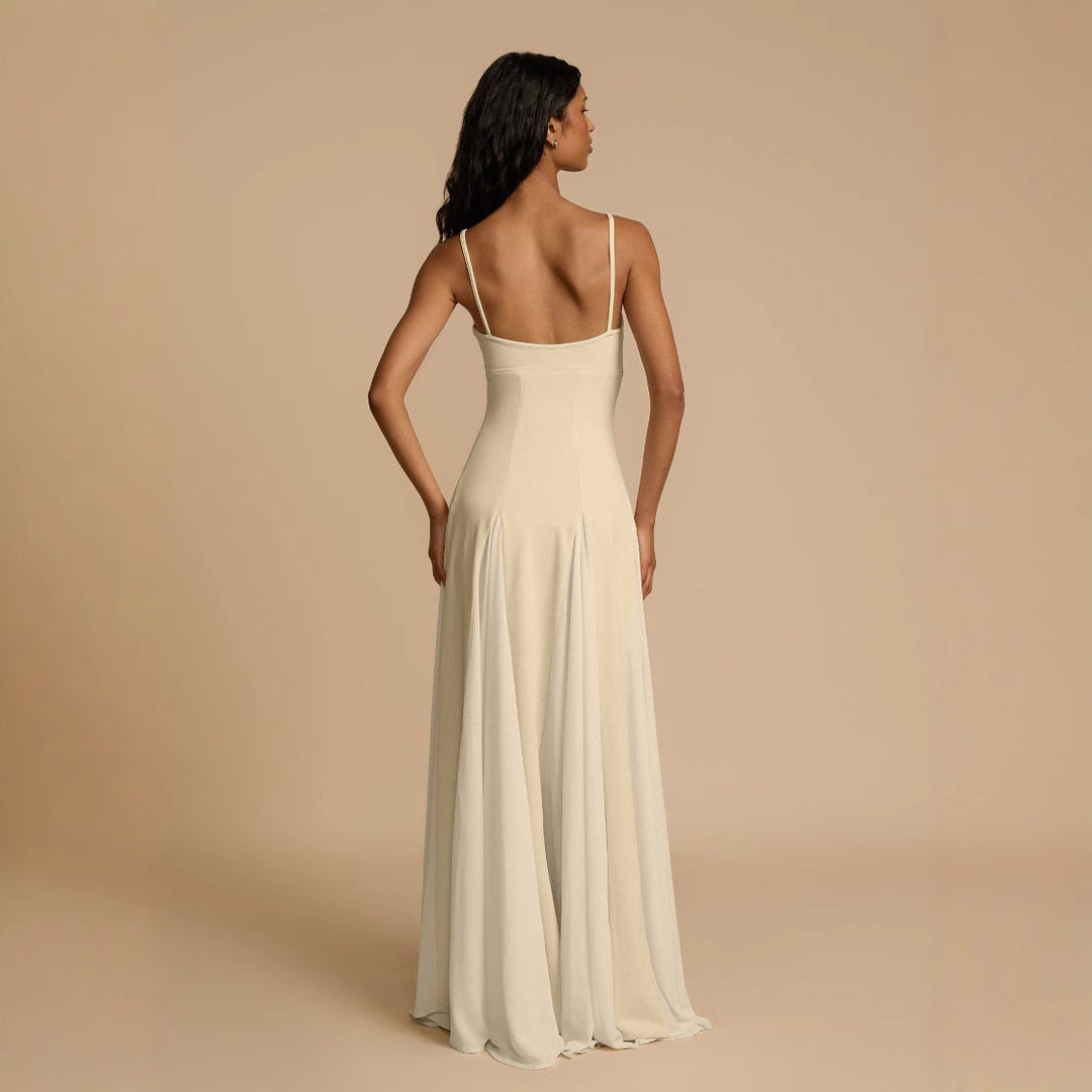 Damen Elegantes Abendkleid mit asymmetrischem Saum und feinen Rüschen