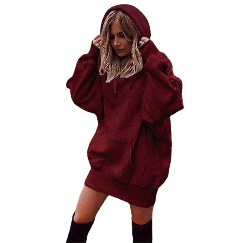 Damen Oversize Kapuzenkleid mit Kängurutasche Shop Nory