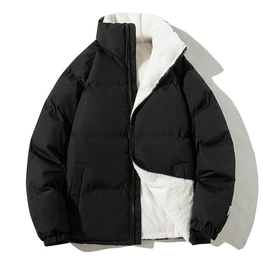 Damen Oversize-Pufferjacke mit Teddyfutter, Stehkragen und Eingrifftaschen Shop Nory