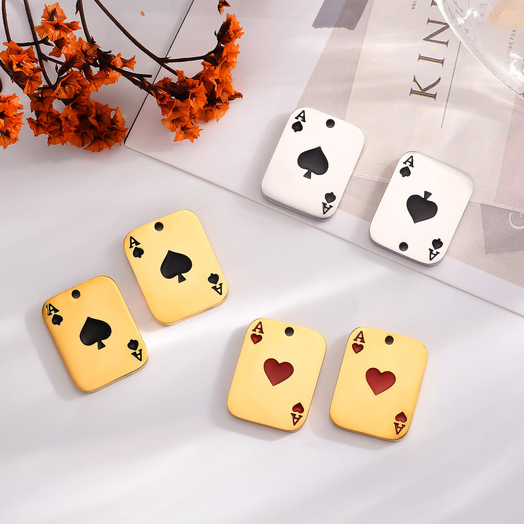 Damen Schmuckanhänger in Form einer goldenen Spielkarte Shop Nory