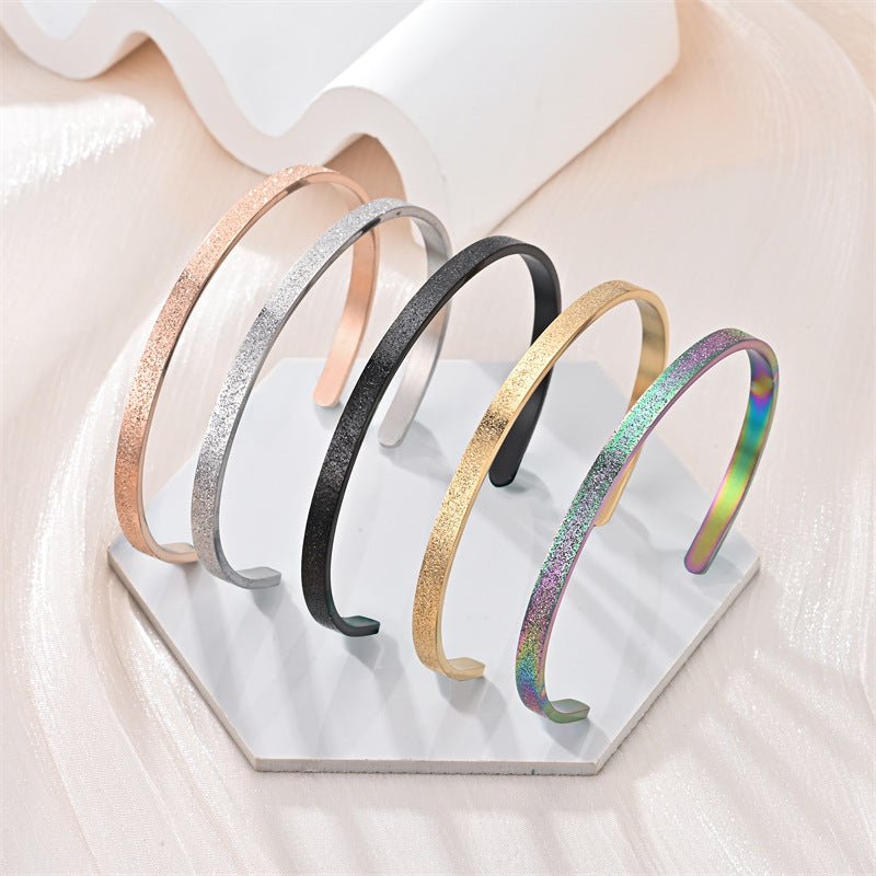 Damen eleganter Armreif mit funkelnder Oberflächenstruktur Shop Nory