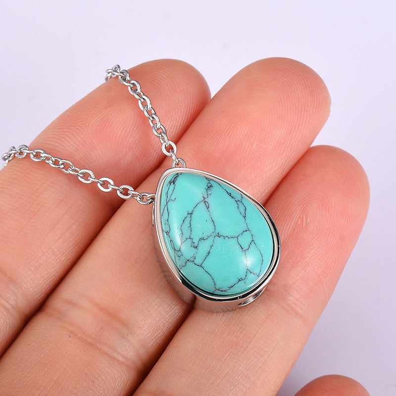 Damen Halskette mit tropfenförmigem Kristallanhänger aus hochwertigem Silber Shop Nory