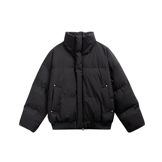 Damen Kurze wattierte Steppjacke im Boxy‑Cut mit hohem Stehkragen und Rippenbund Shop Nory