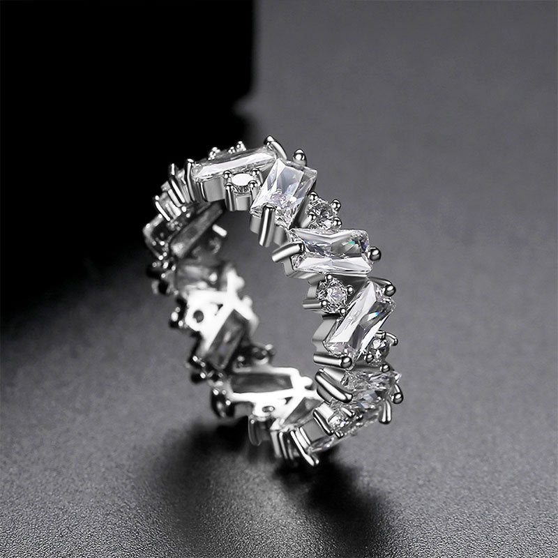 Damen Funkelnder Baguette-Ring mit Zirkonia Shop Nory