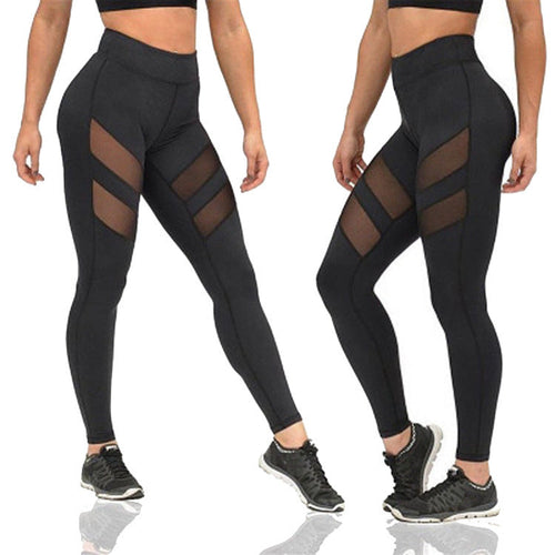 Damen Sport-Leggings mit atmungsaktiven Mesh-Einsätzen