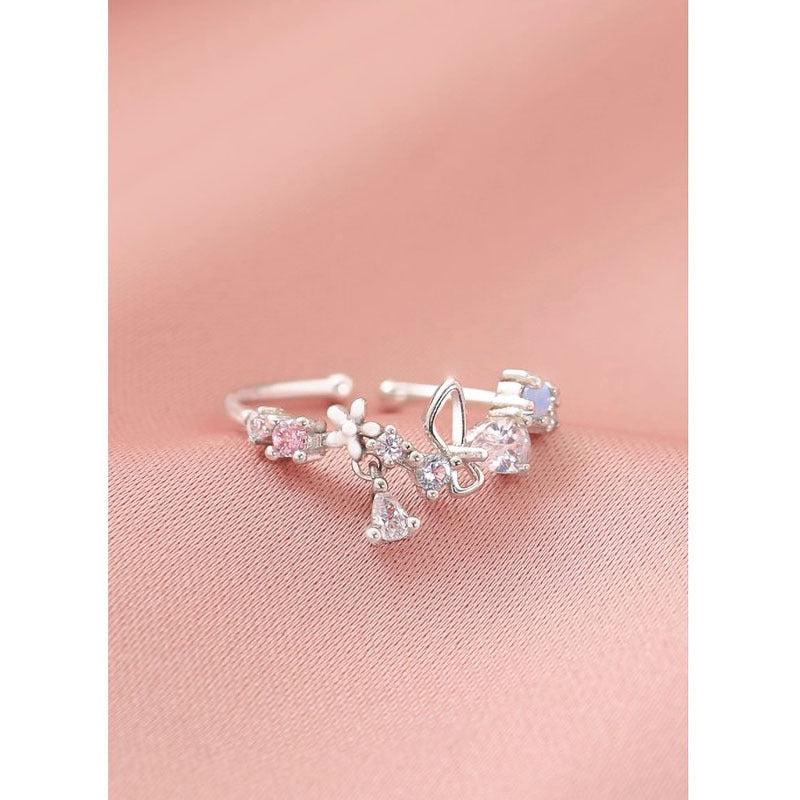 Damen Verspielter Blumenring mit funkelnden Zirkonia-Steinen Shop Nory