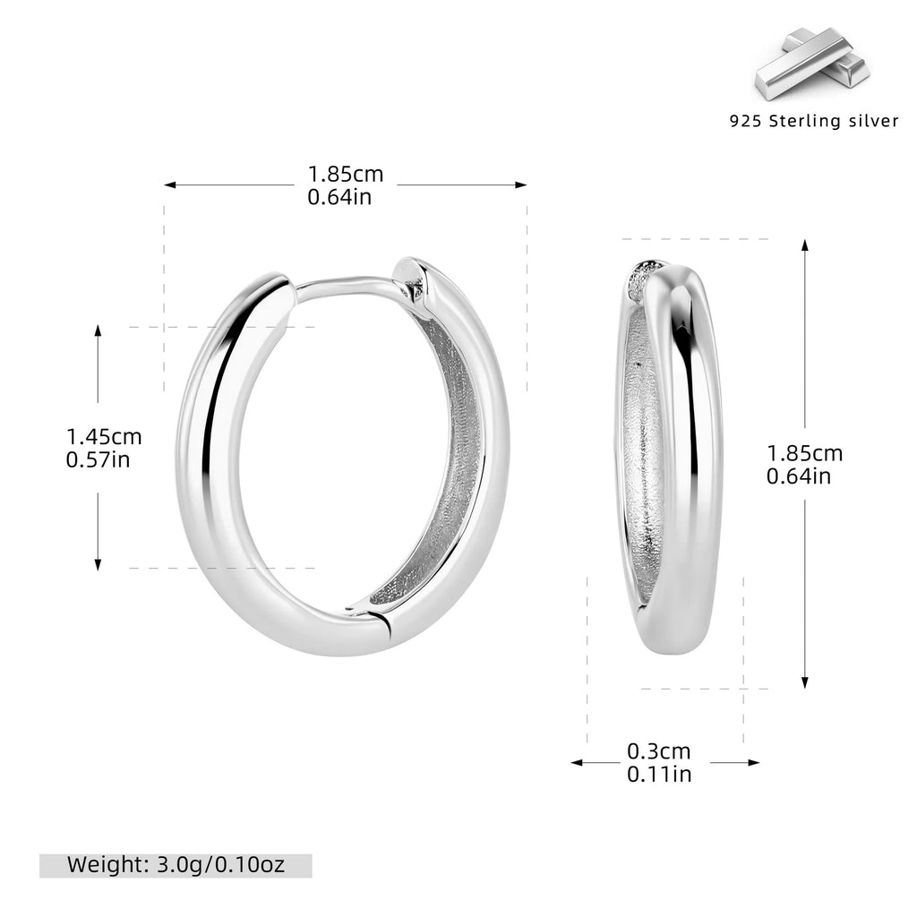 Damen Creolen in elegantem, modernem Design aus hochwertigem 925 Sterling Silber Shop Nory