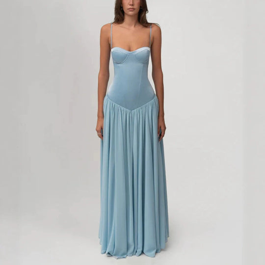 Damen nan modellierendes Bustier-Abendkleid mit vorgeformter Miederkonstruktion und weitfallendem Chiffon-Tellerrock