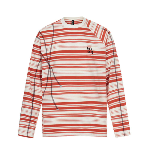Unisex Gestreiftes Langarmshirt mit kontrastierenden Ziernähten Shop Nory