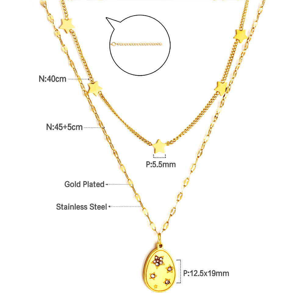 Damen mehrlagige Halskette mit Sternenanhängern und eleganter goldplattierter Oberfläche Shop Nory
