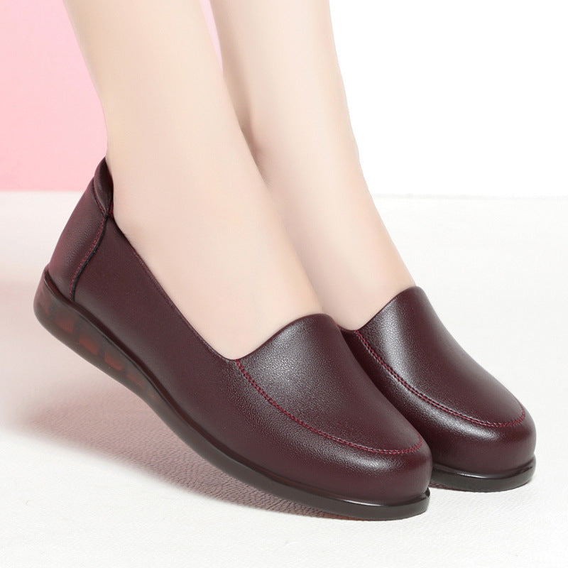 Damen Bequeme Slipper aus hochwertigem Kunstleder mit dämpfender Sohle