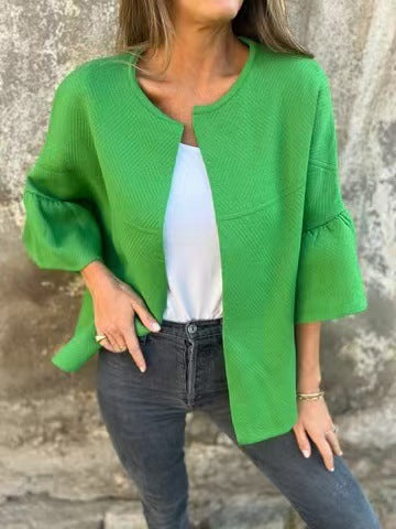 Damen Kurzjacke aus Strukturstrick mit 3/4 Ballonärmeln Shop Nory