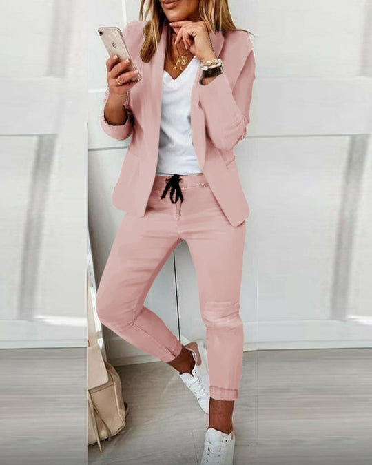 Damen Elegantes Zweiteiliges Blazer-Jogginganzug Shop Nory