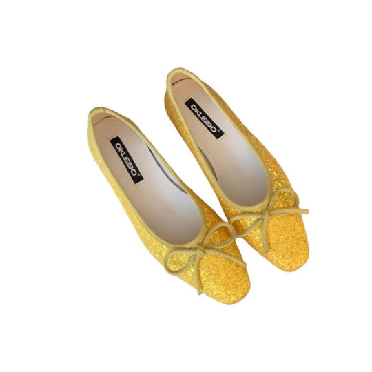 Damen Glitzernde Ballerinas mit eleganter Schleife und komfortabler Innensohle