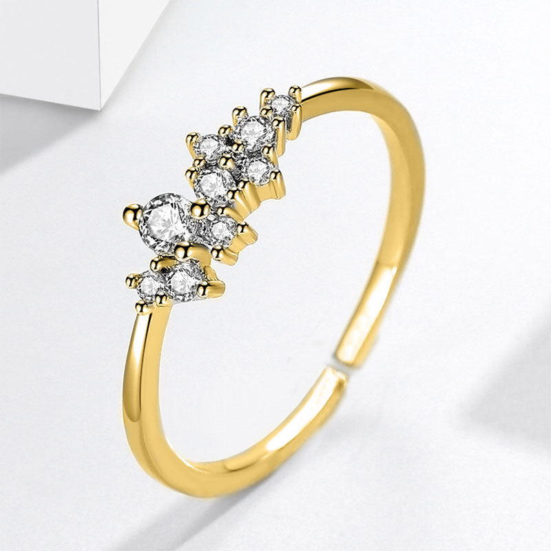 Damen stilvoller Ring mit funkelnden Kristallakzenten Shop Nory