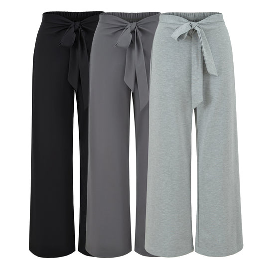 Damen Hochtaillierte Culotte-Hose mit weitem Bein und Bindegürtel Shop Nory