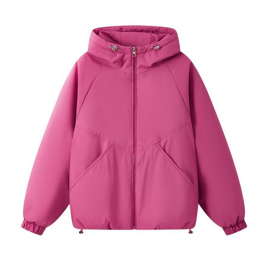 Damen Leicht wattierte Kapuzenjacke mit Raglanärmeln, elastischen Bündchen und verstellbarem Saum Shop Nory