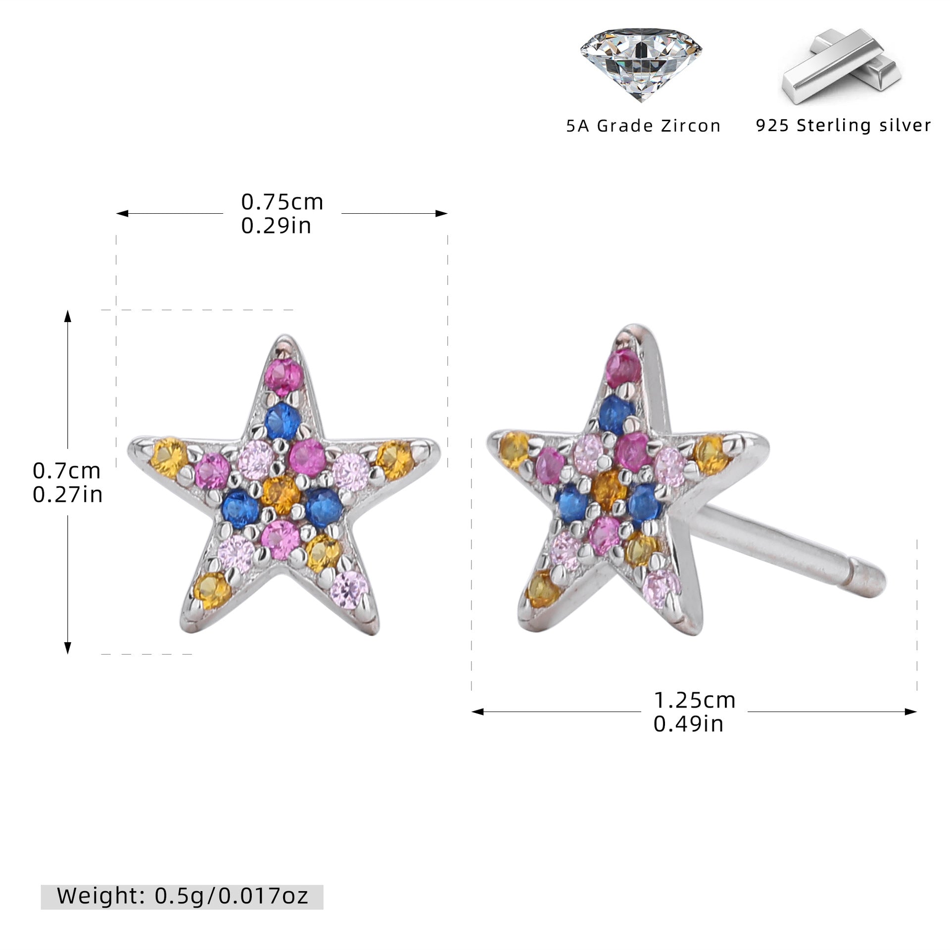 Damen Ohrstecker im funkelnden Sternendesign Shop Nory