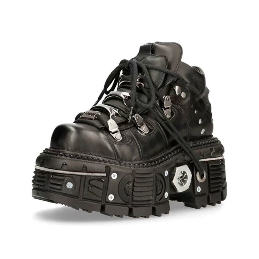 Damen Stabile High-Top Stiefel mit robuster Gummisohle