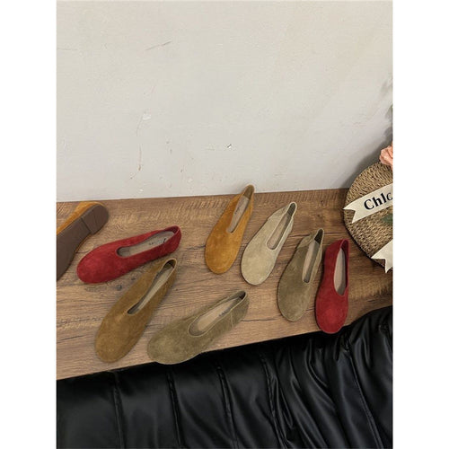 Damen elegante Slipper aus weichem Veloursleder
