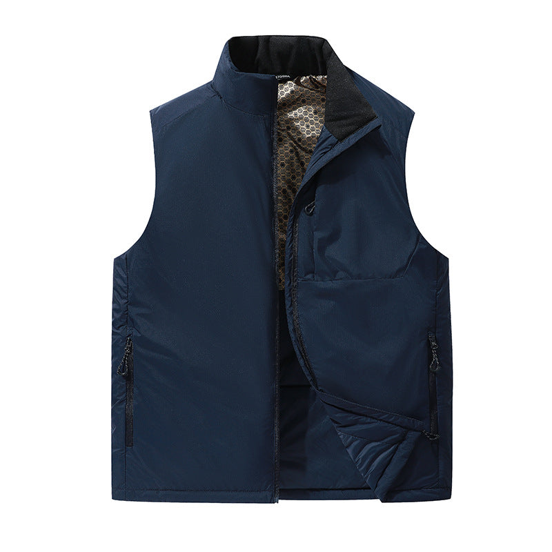 Herren Wattierte Outdoor-Weste mit Stehkragen, Multifunktionstaschen und leichtem Thermofutter Shop Nory